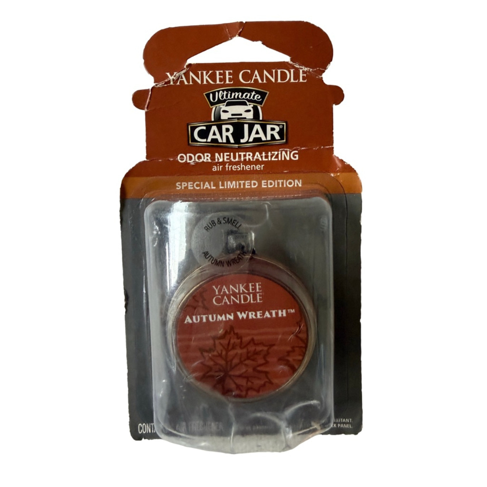 NWT YANKEE CANDLE Car Jar Ultimate AUTUMN WREATH Special Edition air freshener - Picture 1 of 5